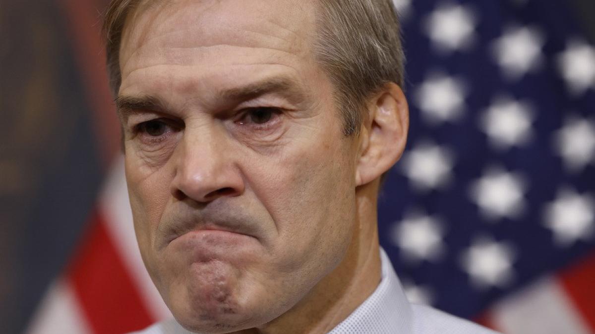 House Judiciary Committee Chairman Jim Jordan frowning.