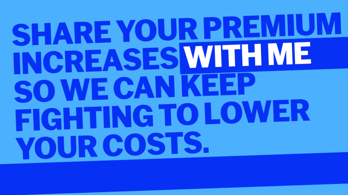 Blue background and navy blue text.