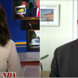 Woman and a man screenshot for a side-by-side interview 
