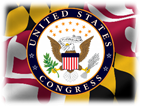U.S. Congress seal in front of Maryland state flag